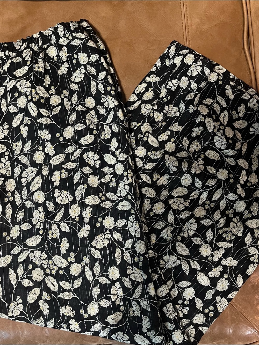 Zara Botanical Wide Leg Woven Pants Size M Made in Turkey - Picture 2 of 4